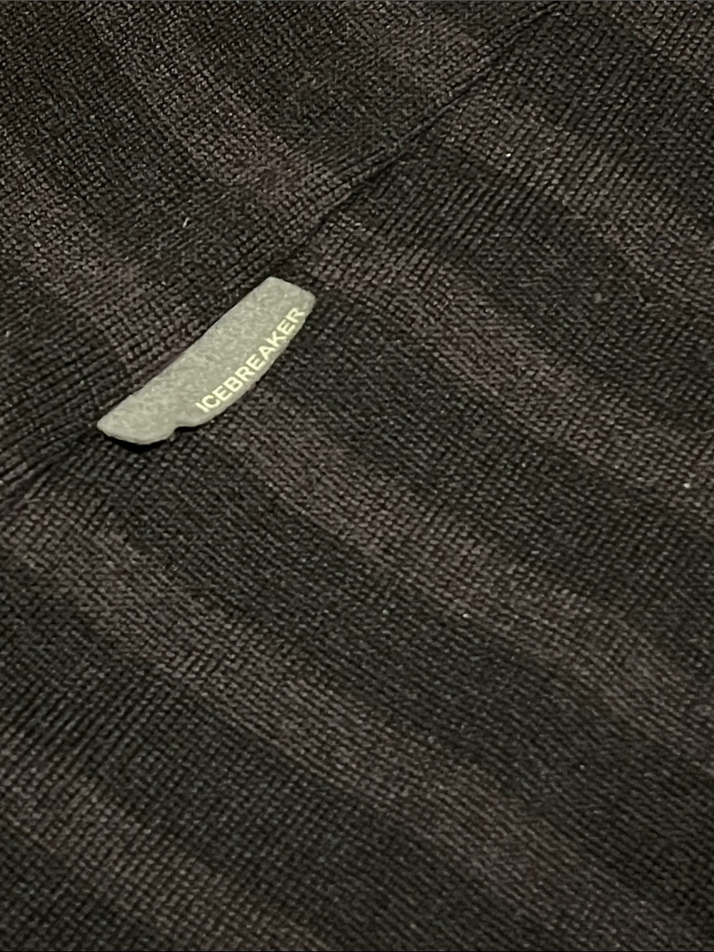 Icebreaker Merino Black and Charcoal Striped Quarter-Zip Pull Over - Picture 2 of 5